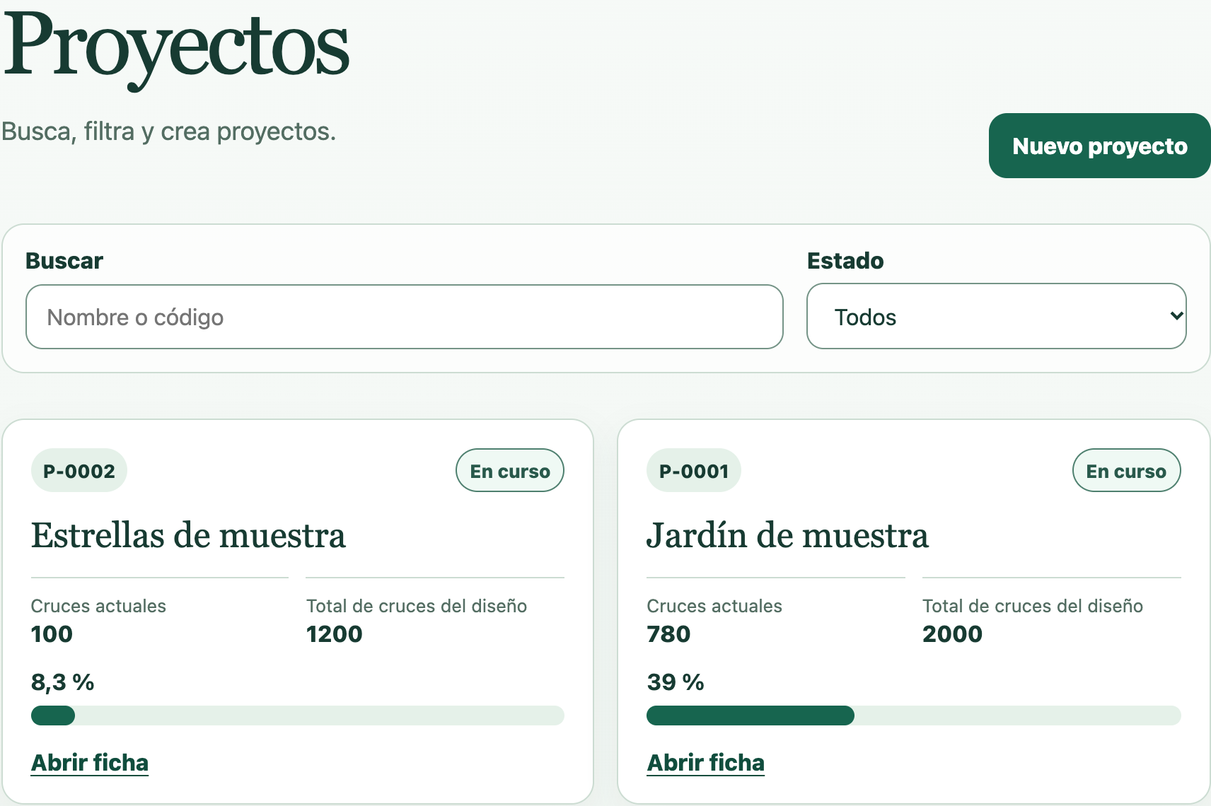 Pantalla real: Organiza tus proyectos